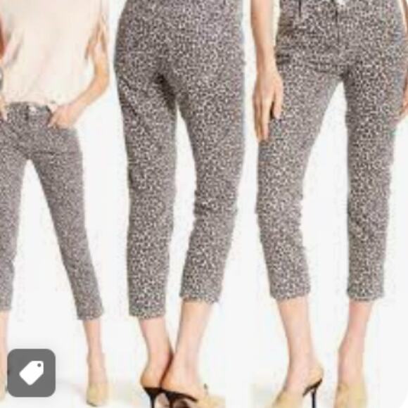 CURRENT ELLIOTT The Fling Snow Leopard Skinny Jeans Size 30 - Picture 1 of 9